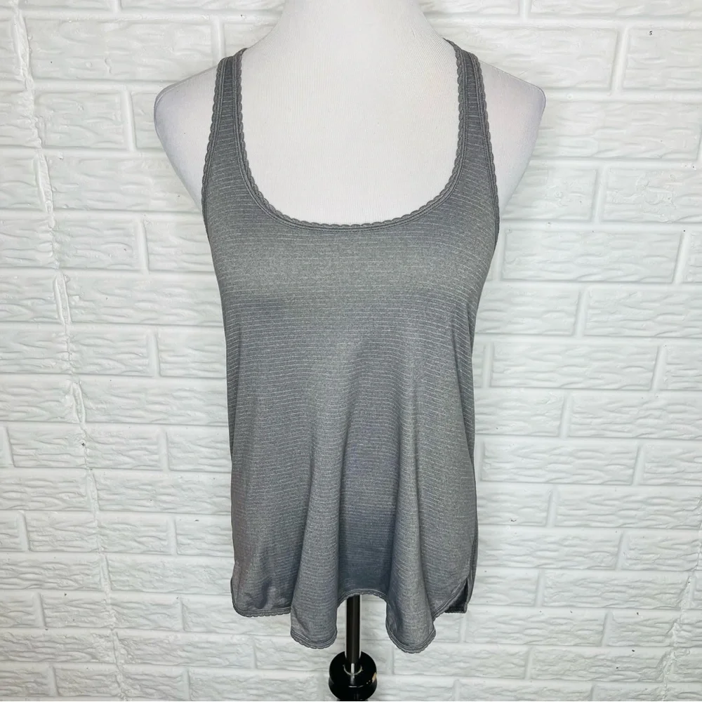 LULULEMON Gray 105 F Singlet Scalloped Edge Racerback Tank Top Size S